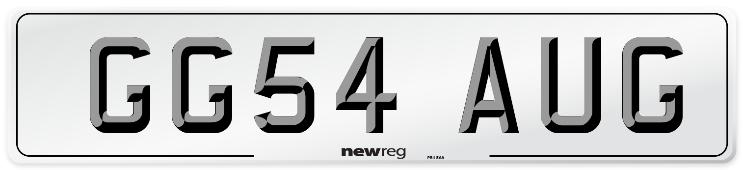 GG54 AUG Number Plate from New Reg